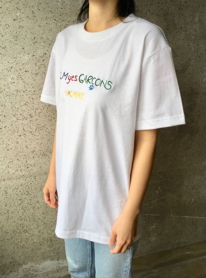 画像2: CUM yes GARCONS TEE (マルチカラー刺繍)