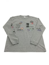 画像1: His scribble  L/S TEE (MIX GREY) (1)