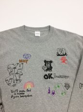 画像5: His scribble  L/S TEE (MIX GREY) (5)