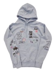 画像1: His scribble hoodie sweatshirt (1)