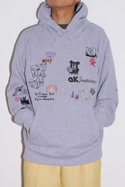 画像1: His scribble hoodie sweatshirt