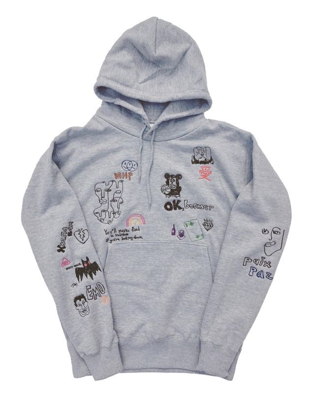 His scribble hoodie sweatshirt